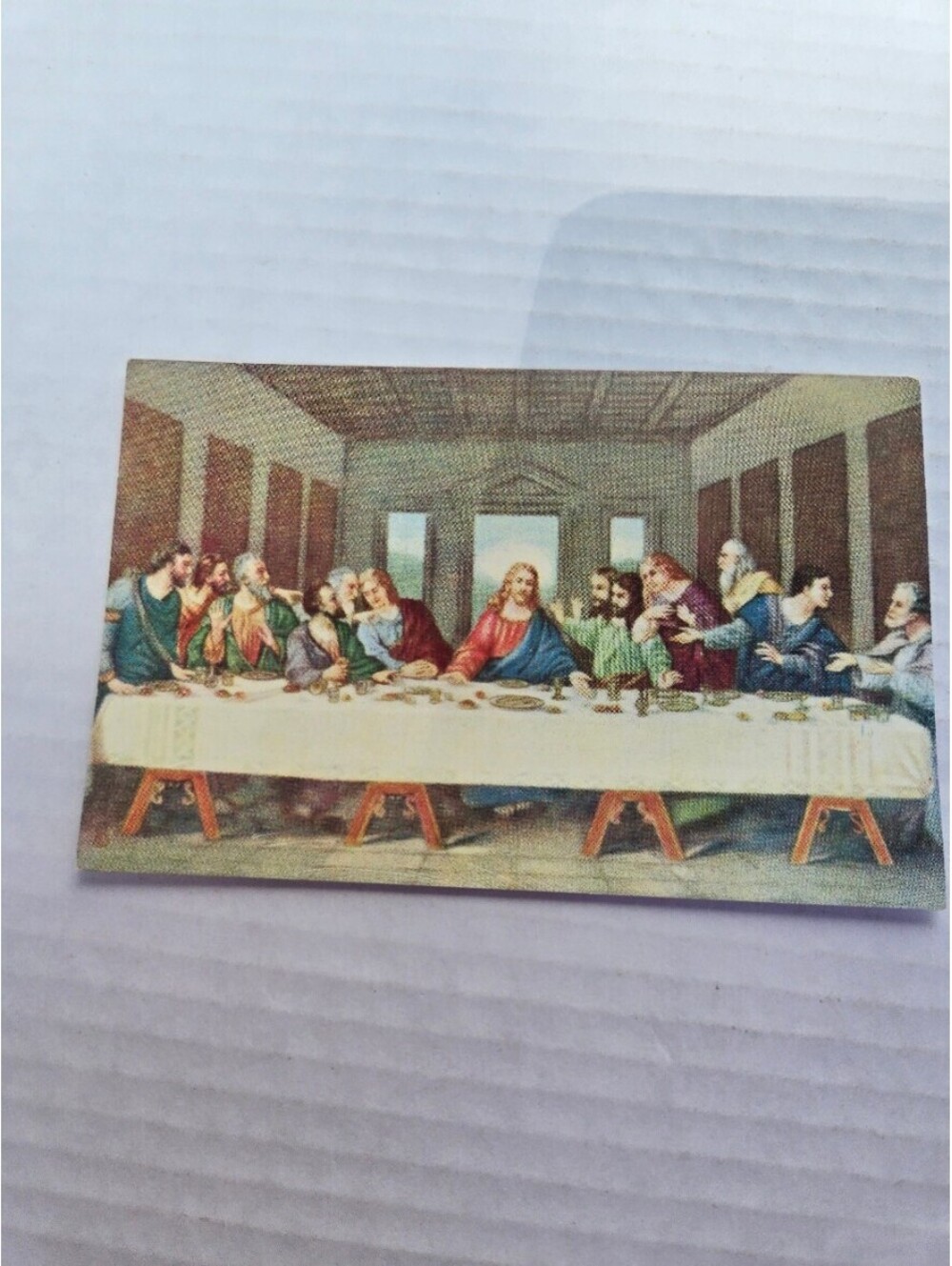 Vintage The Last Supper Religious Art Card Made in Japan Jesus & Apostles